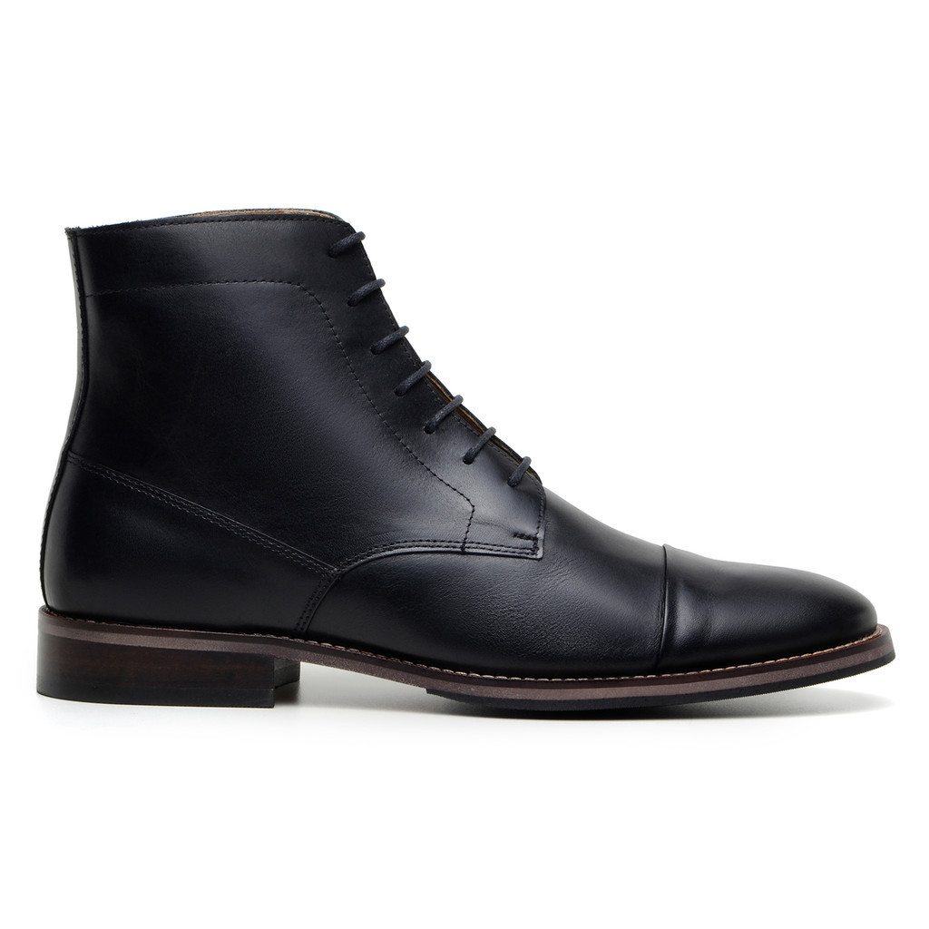 Bota Masculina Londres Couro Preto em Oferta na Shopee