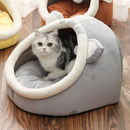 Caminha Pet Redonda Cama Cachorros Gatos Pelúcia Tenda Toca para Cães Iglu confortável Luxo - M