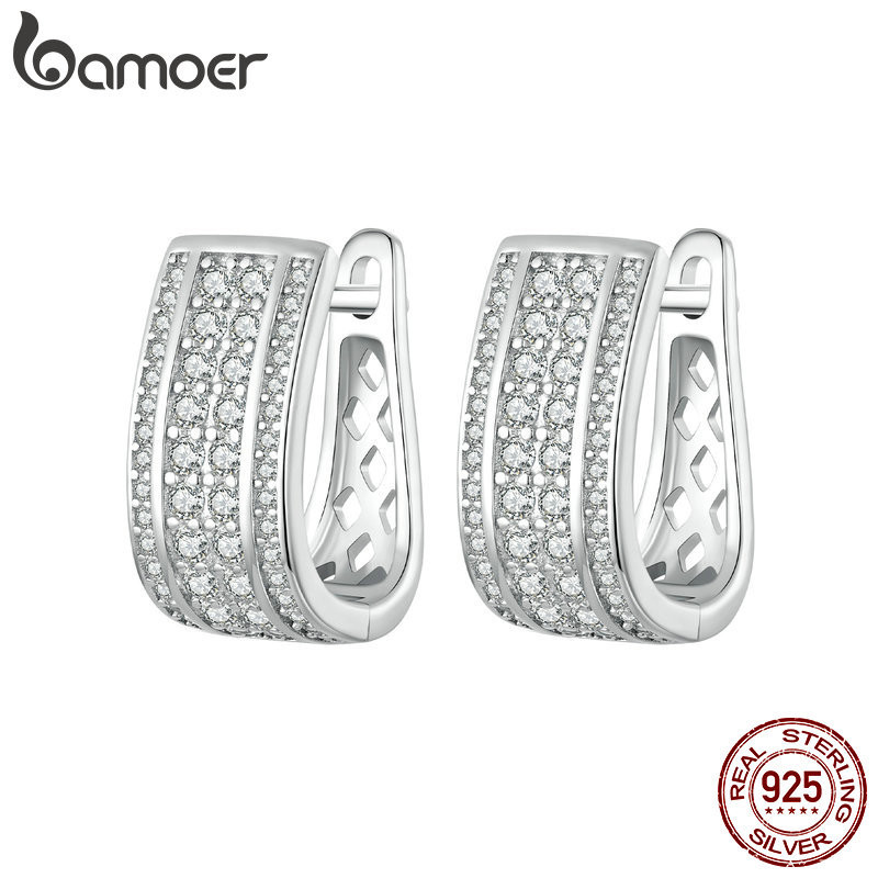 Brincos Bamoer 925 Sterling Sliver Cubo De Jóias Para Mulheres - Fashion Accessories