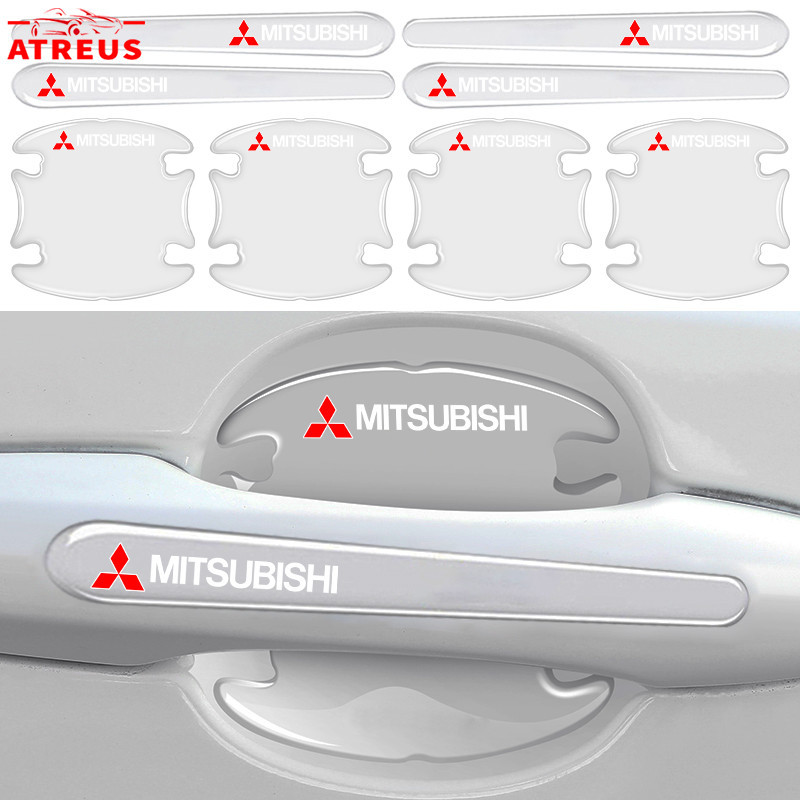 4/8Pcs Mitsubishi Autocolantes Protetores Contra Arranhões Na Porta Do Carro maçanetas de porta Invisible De Proteção Colisões Para Mitsubishi Lancer Asx L200 Pajero Outlander Eclipse Cross