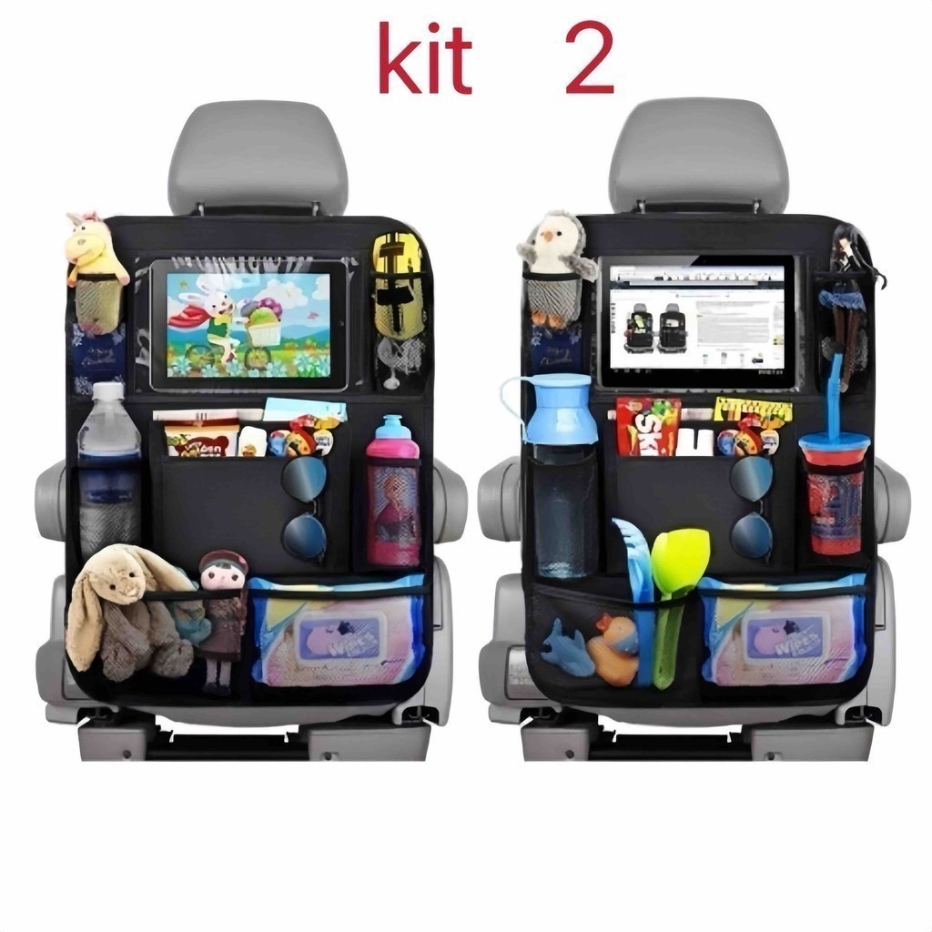 kit 2 Bolsa de armazenamento de encosto de banco de carro