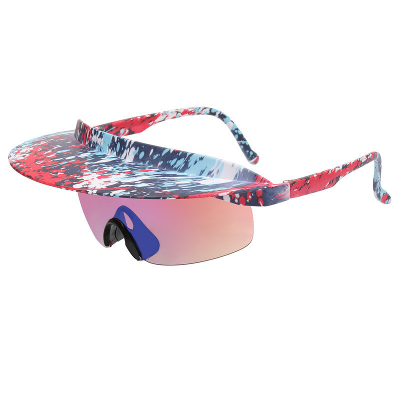 Novo Estilo Moldura Grande Óculos de Proteção para os Olhos de Ciclismo Homens Moda Feminina Óculos de Sol Colorful Hat