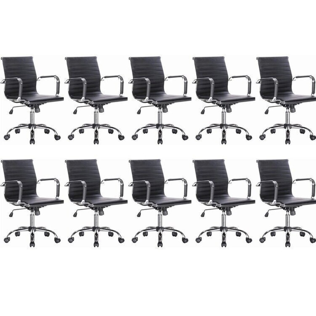 Kit 10 Cadeiras para Escritório Diretor Esteirinha Corino Office Cadeira Diretor