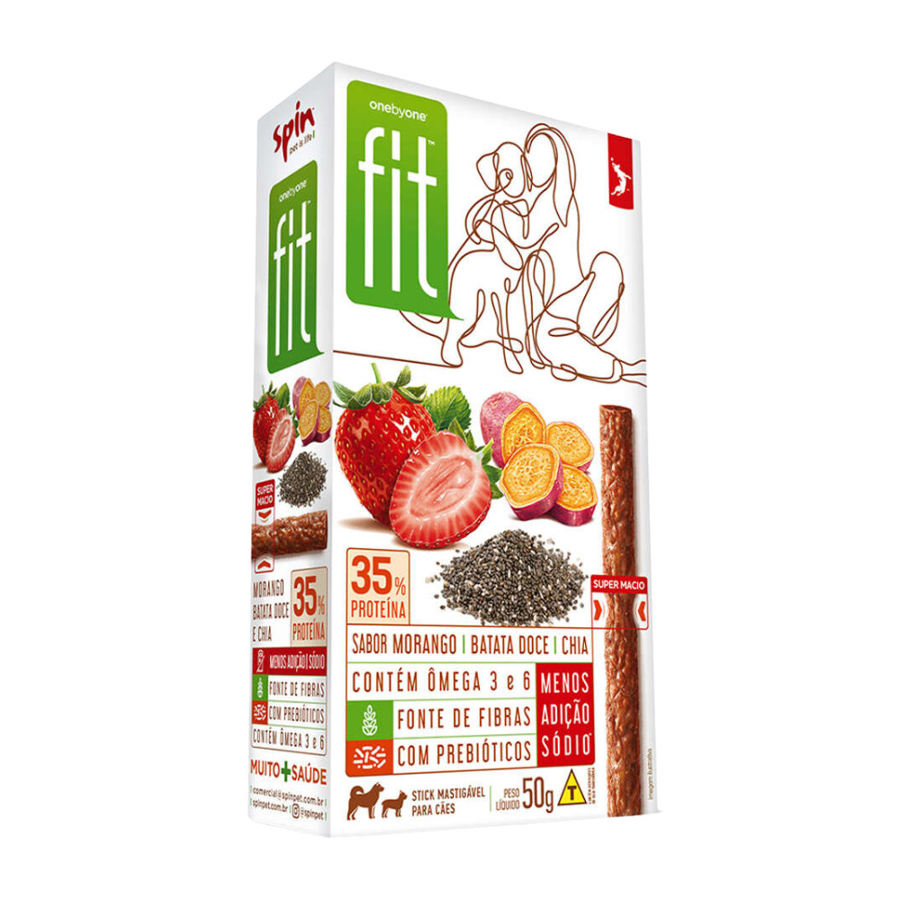 Spin Onebyone Fit Petisco Mix Banana, Maçã, Morango, Manga, Goiaba e Mamão 50g -Kit 6 Unidades