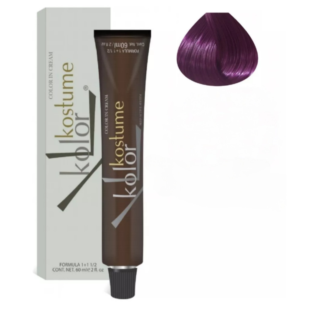 Tinta de Cabelo Kostume Kolor Violeta Tintura Coloração 60ml em Oferta na Shopee