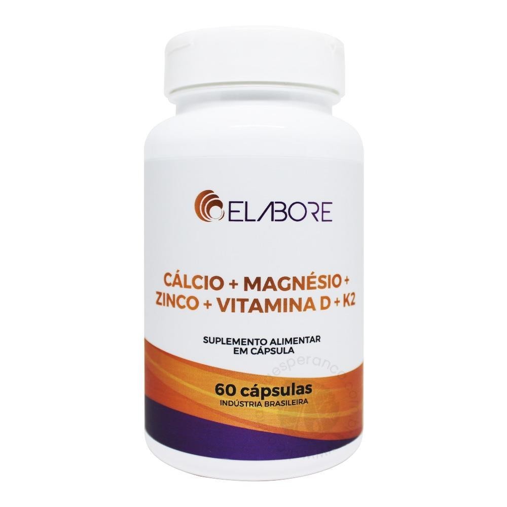 Cálcio + Magnésio + Zinco + Vitamina D + K2 Com 60 Cápsulas em Oferta na Shopee