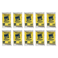 Kit com 10kg de Prego com Cabeça Gerdau 19X39