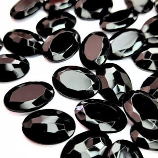 Chaton Oval 10x14mm - Preto - Base Irregular em Oferta na Shopee