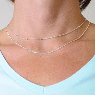 Kit 2 Colar Choker Bolinha + Colar Detalhes de coração Banhado a prata 925 a Ouro 18k em Oferta na Shopee