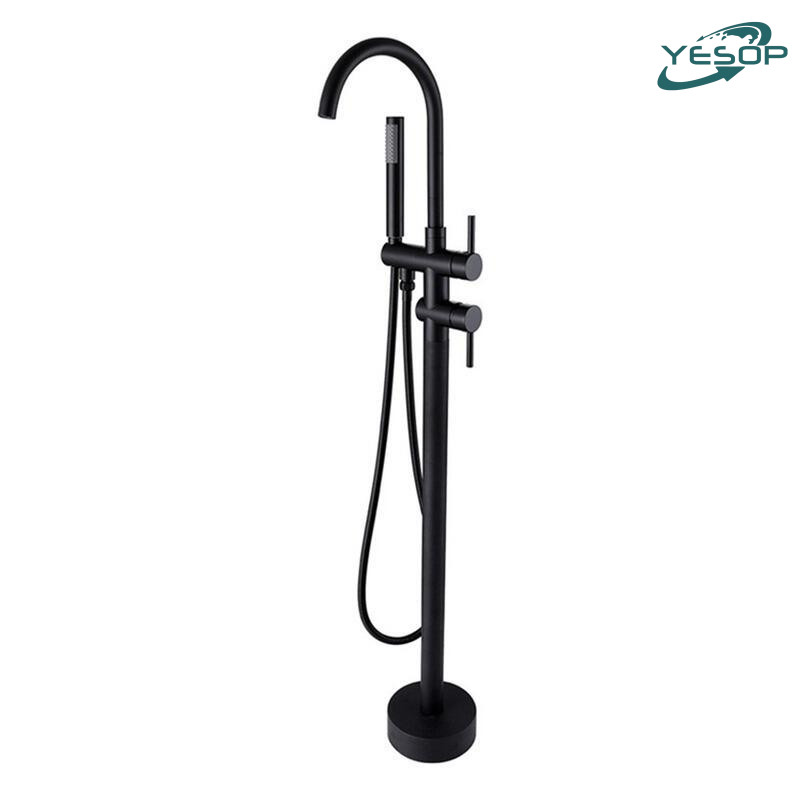 YESOP Misturador Monocomando De Piso Banheira Preto Fosco Ducha Manual 360 Graus Alta Precisão em Oferta na Shopee