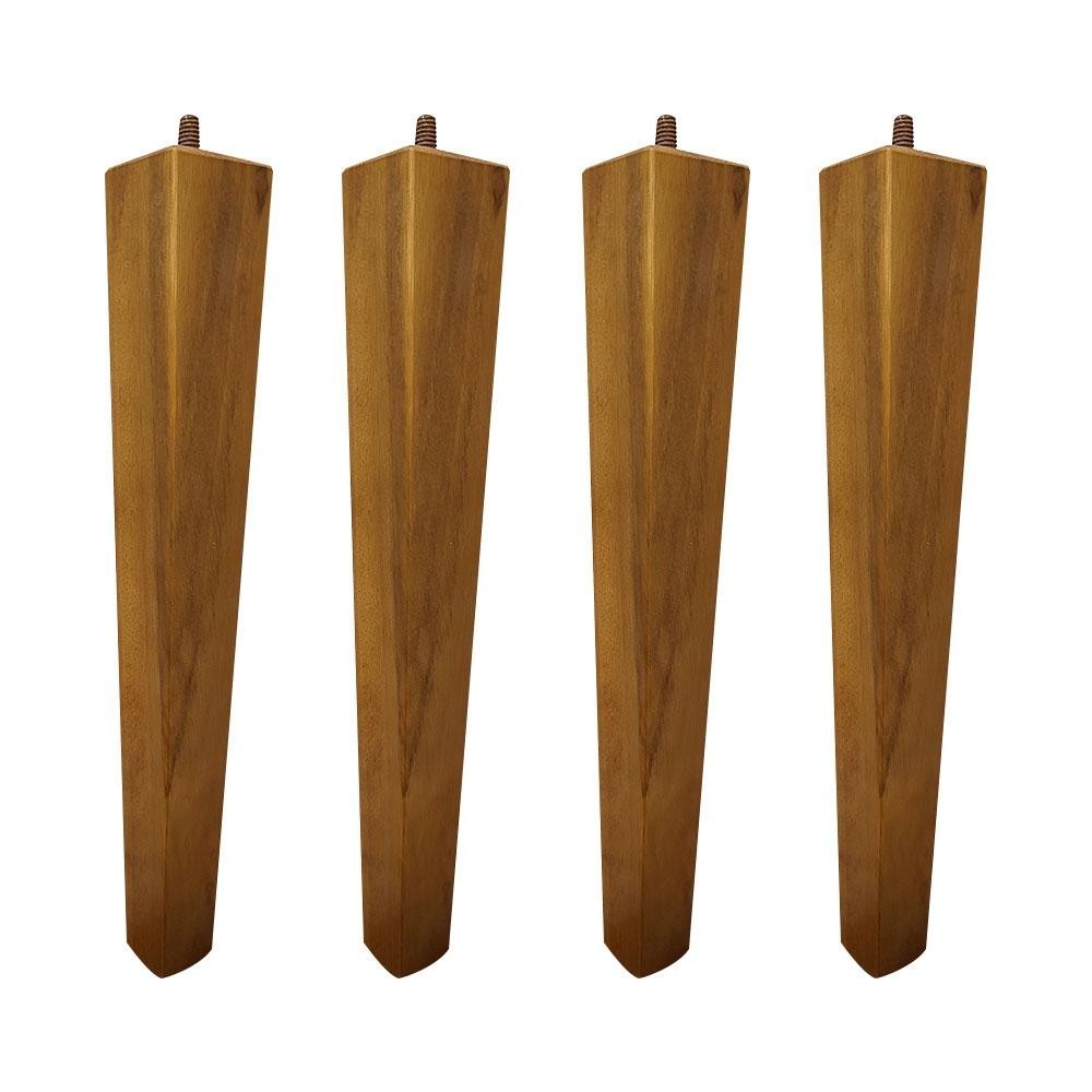 Kit 4 Pés Palito Quadrado Madeira 30cm para Poltrona Mesa Lateral Puff Mel G75 - Gran Belo em Oferta na Shopee