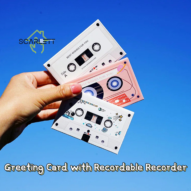 [Scarlett] Cartão Greeg Com Gravador Gravável DIY Post Card Som 30/60 Segundos Chip De Voz De Áudio Presente Musical [Pr