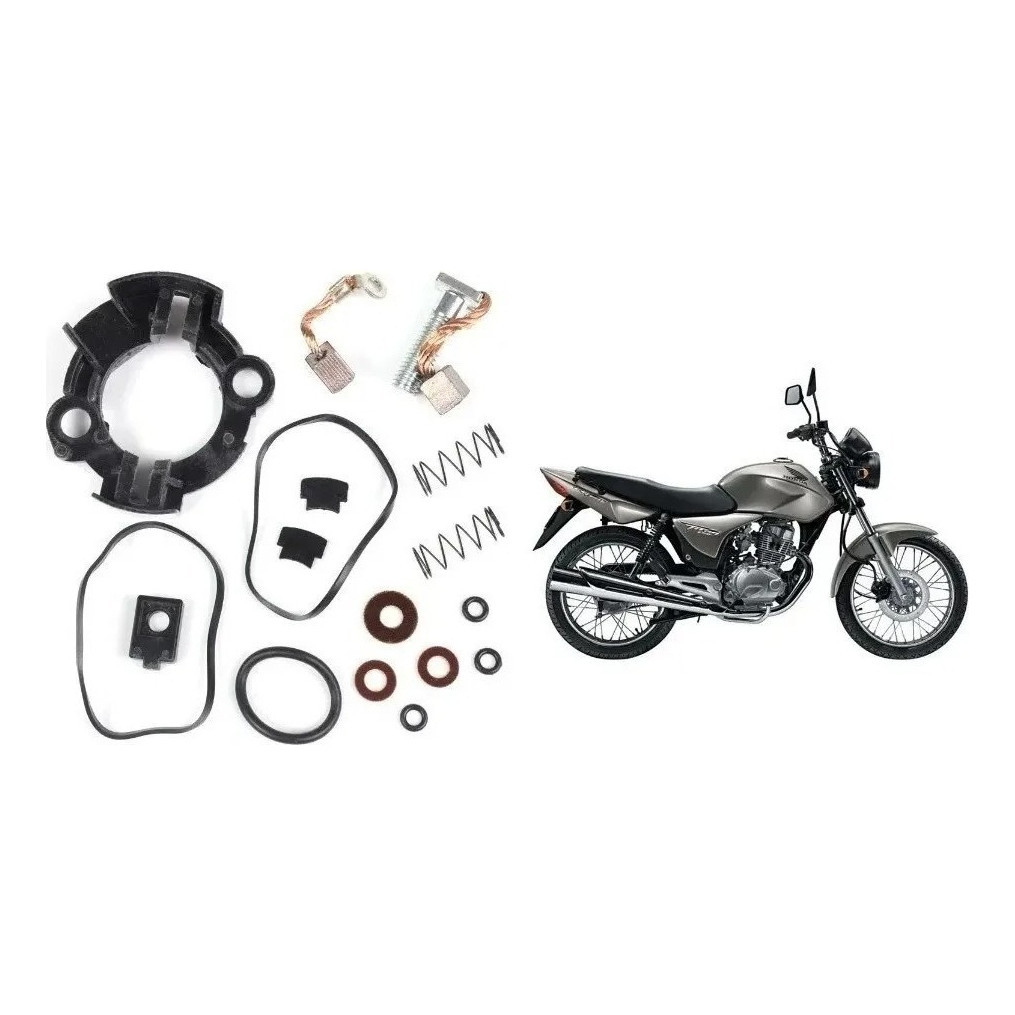 Escova Motor Arranque Titan 150 Fan 150 Nxr 150 Kit C/ Mesa