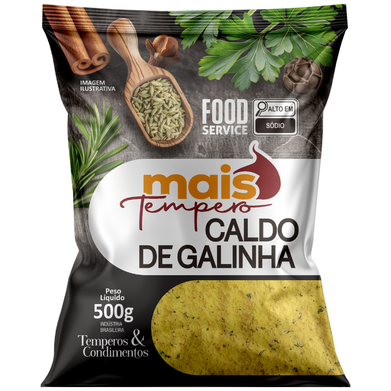 Kit Com 3 Caldo em Pó 1kg De Cada - Bacon, Carne e Galinha - Mais Tempero