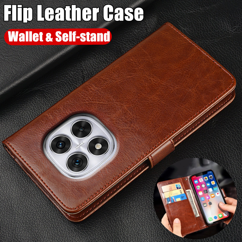 Para Xiaomi Redmi Note 15 15pro pro + 4G 5G Capa De Couro Genuíno Carteira Vintage Simples Dobrável Protetora Com Suport em Oferta na Shopee