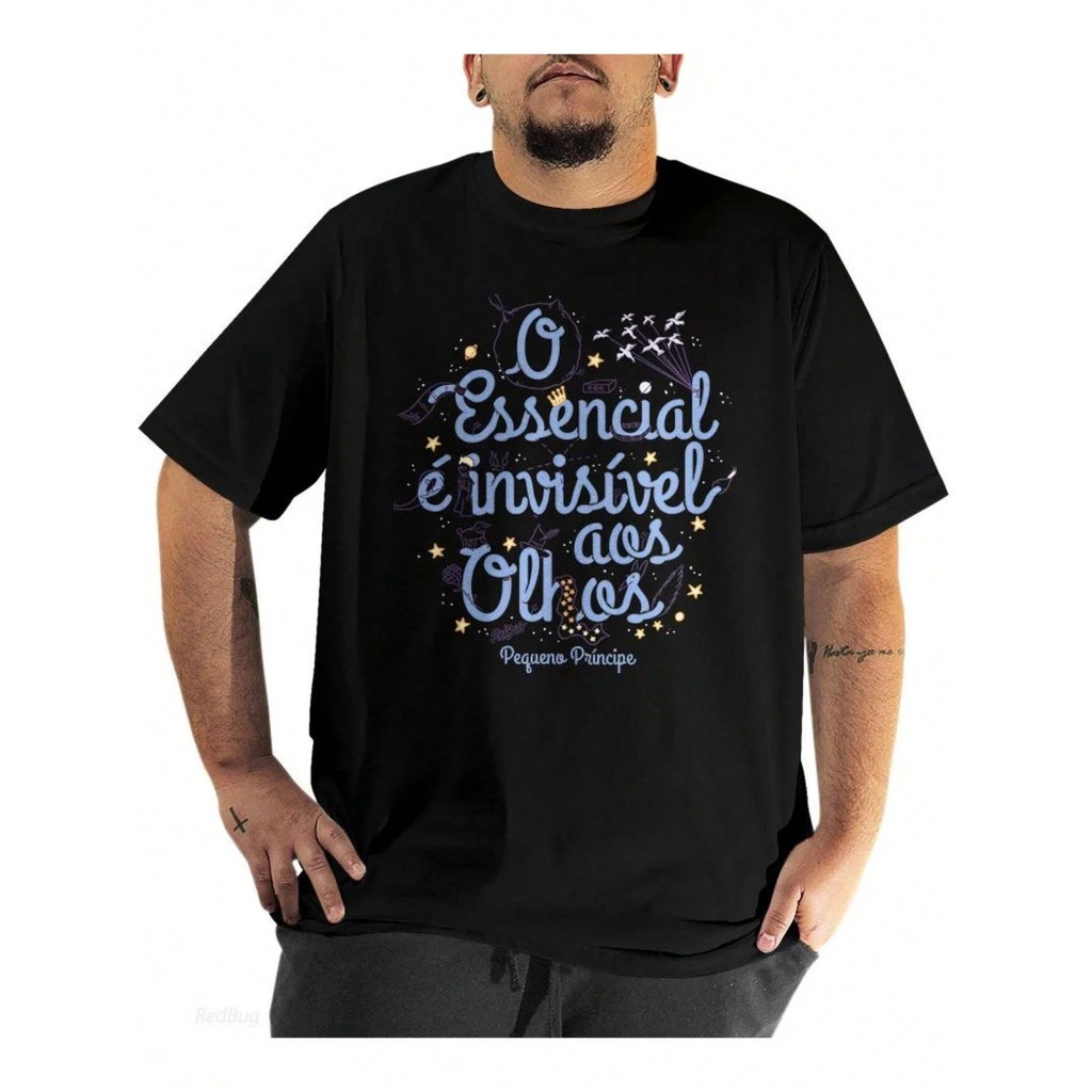 Camiseta Frase Pequeno Principe LIvro Ficção Unissex Masculino Feminino Premium Streetwear Lançamento Envio Imediato