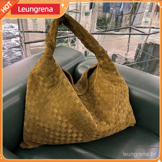 Bolsa de Ombro de Camurça Tecida Versátil Estilo Casual Ins Bolsa de Mão Bolsa de Axila Gr...