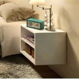 nicho cubo Mesa de cabeceira suspenso mdf branco 30x30x30 rdv05