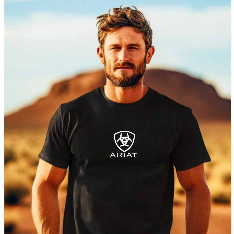Camisetas Masculina moda Country Ariat Camisas Rodeo Moda Texas Farm Pião Fazenda Festa de Peão