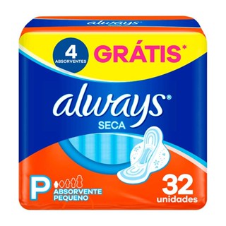 Absorvente Always Seca Com Abas Tamanho P 32 Unidades em Oferta na Shopee