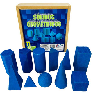 Sólidos Geométricos em Madeira Brinquedo Pegadagógico Educativo Formas Geométricas