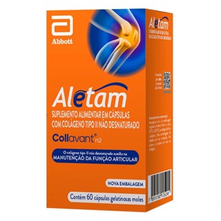 Suplemento Alimentar Aletam Colágeno Tipo II 60 Cápsulas Gelatinosas Moles em Oferta na Shopee
