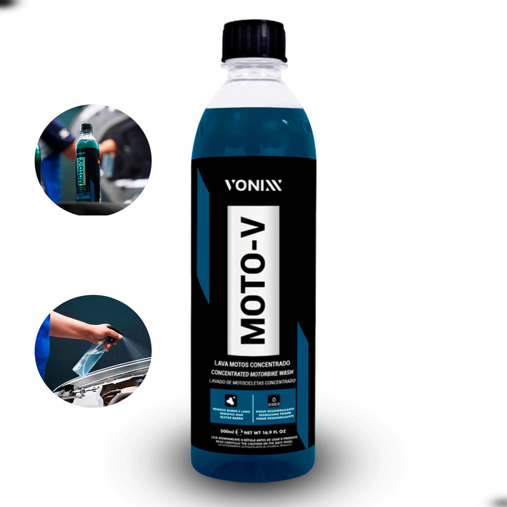 Vonixx Moto-V 500ml Limpeza de alta eficiência para motos, desengraxa e limpa todas as partes sem agredir em Oferta na Shopee