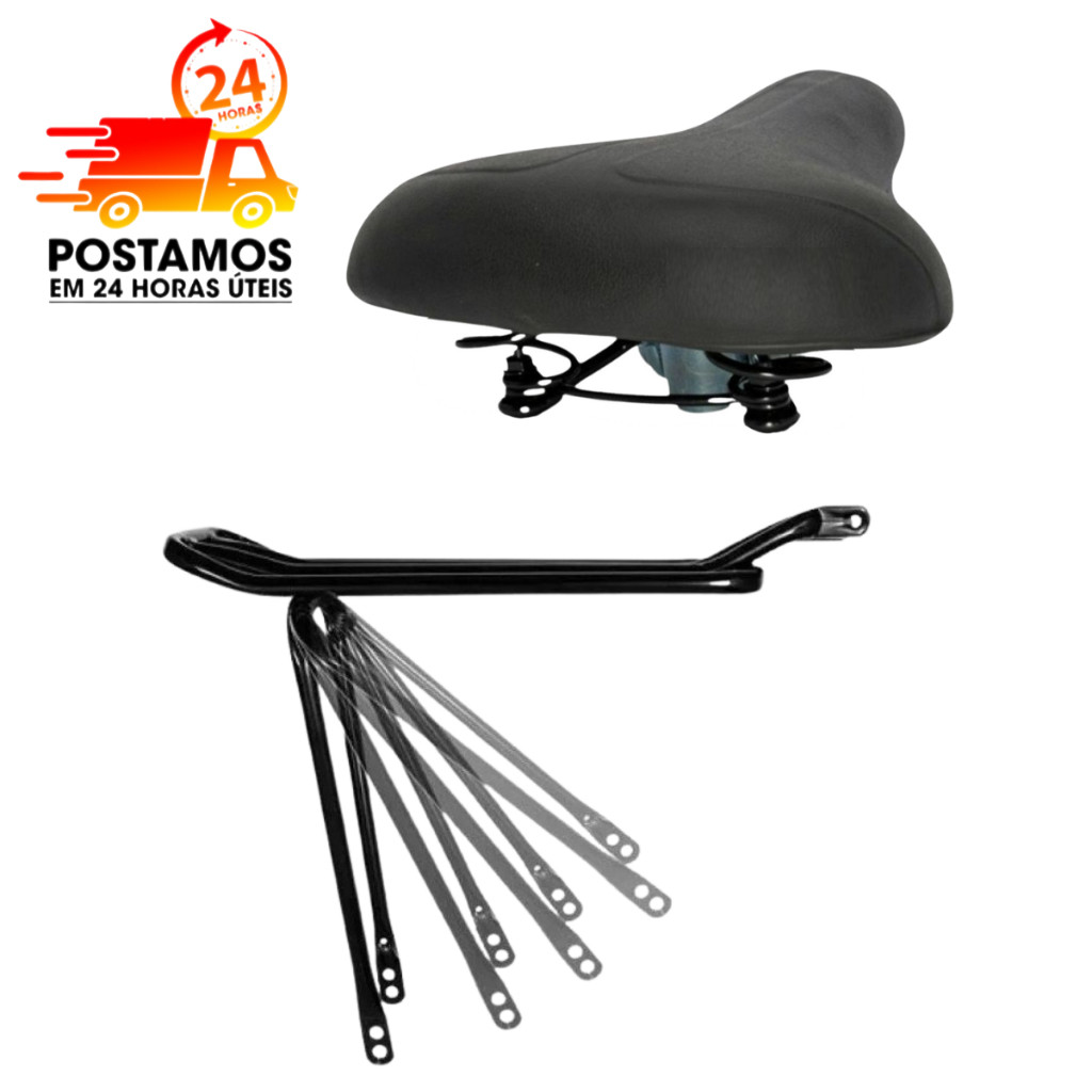 KIT BAGAGEIRO RABETINHA COM SELIM BANCO DUAS MOLAS MTB SUPER COMBO