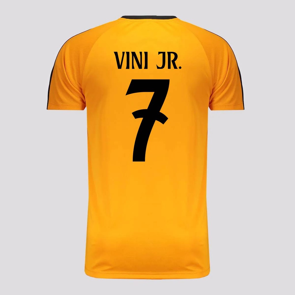 Camisa Real Madrid Vini Jr 7 Dry Fit Laranja - Sports & Outdoors