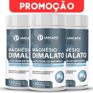 Kit 3 Magnésio Dimalato 100% Puro Original 360 Cápsulas 500mg - ENVIO IMEDIATO em Oferta na Shopee