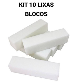 Kit C/ 10 Lixa Bloco Branco para Acabamento em Oferta na Shopee