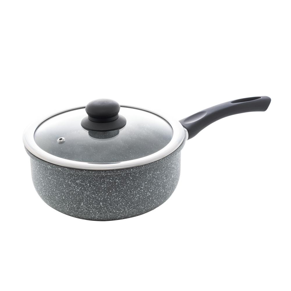 Panela de Indução com Tampa de Vidro 16cm Granilite Cinza - Home & Living