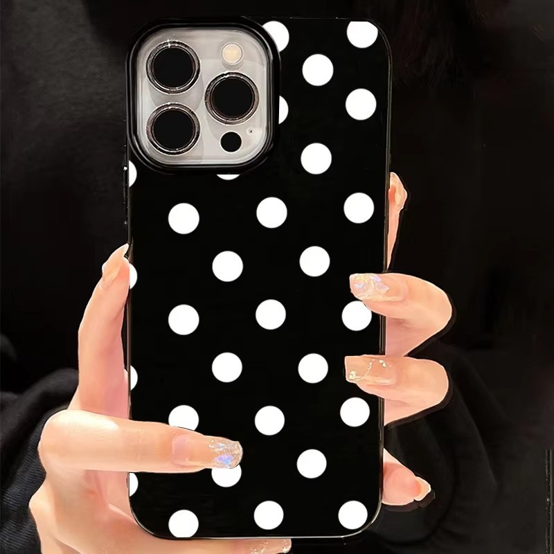 Moda Bolinhas Impressas Caso De Telefone Para iPhone 16 15 14 13 12 11 Pro MAX 16E X XR XS 7 8 Plus SE2 Capa Macia em Oferta na Shopee