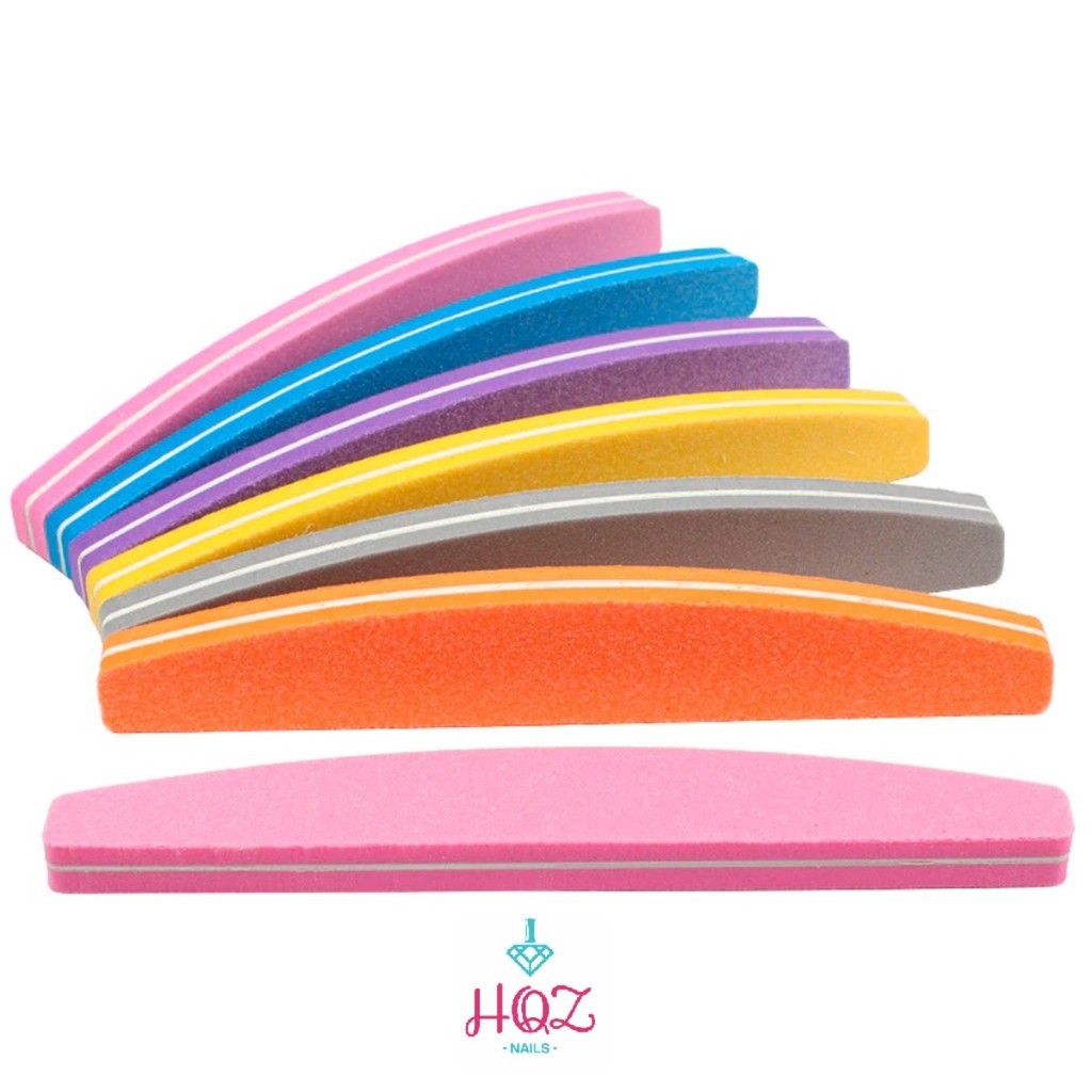 Lixa Polidora Colorida HQZ Nails Buffer 100/180 para Unhas Acrigel