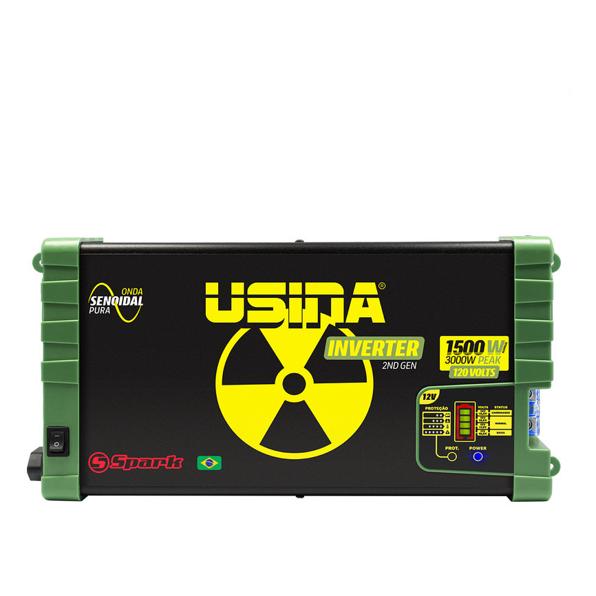 Inversor 1500W Usina 12V 120V: transforme energia com segurança, ótima para emergências e uso prolongado eficiente!