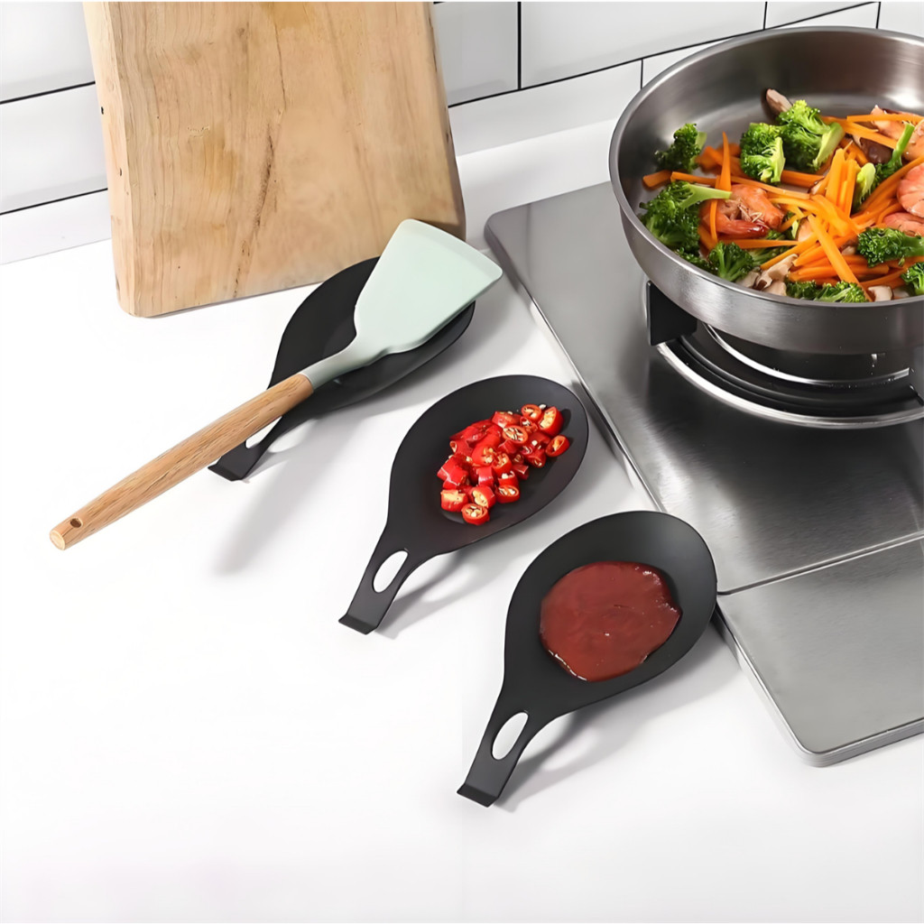 Suporte Apoio Descanso de Colher Talher Utensílios de Cozinha Silicone