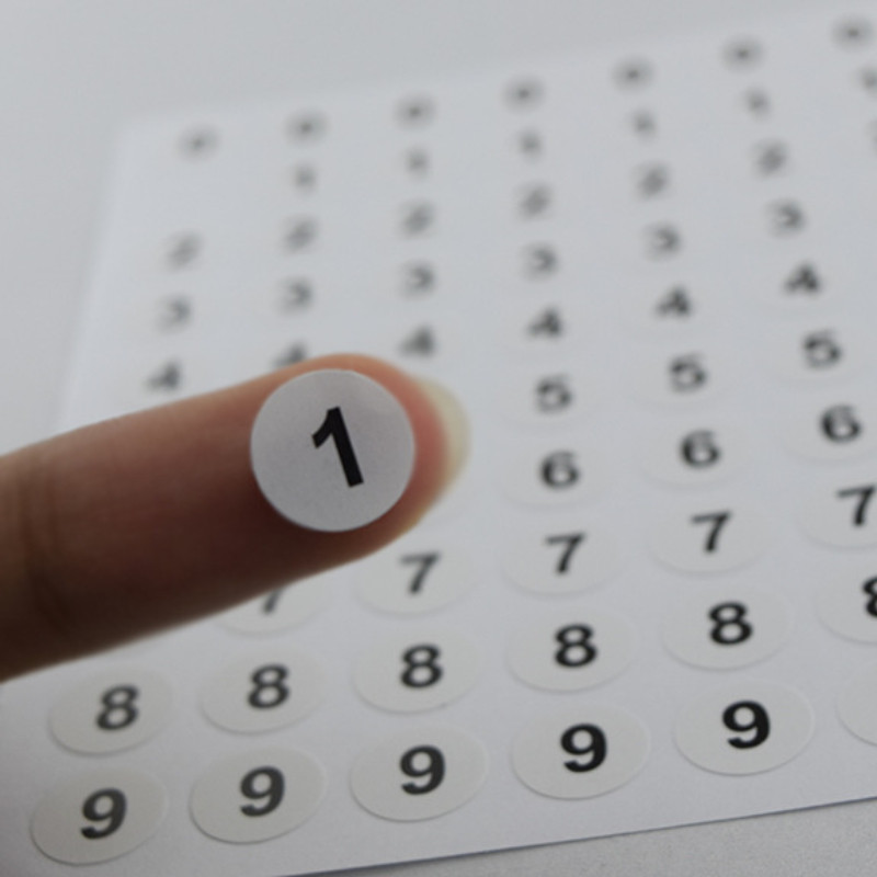 840 Pçs = 12 Folhas Simples Preto Branco 0 ~ 9 Número Etiqueta Adesivos Mini Marcador Redondo Multi-purpose Tipo Decalqu em Oferta na Shopee