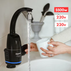 Torneira Elétrica de Parede ou Bancada Prima Touch Black 5500w 127v 220v Zagonel torneira cozinha