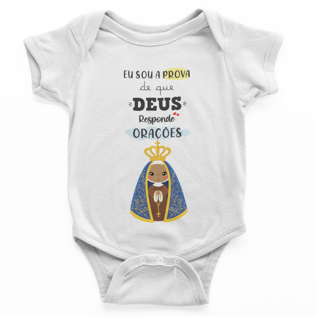 Body Bebê Prova de Orações Nossa Senhora - A Prova de que Deus Responde Orações