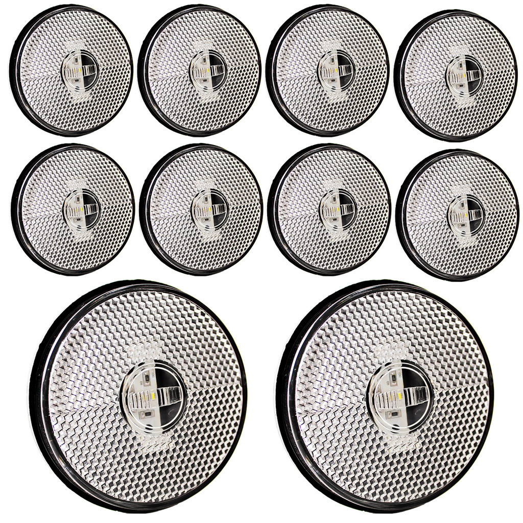 10 Lanterna Lateral Caminhão Carreta Baú Randon LED BIVOLT CR