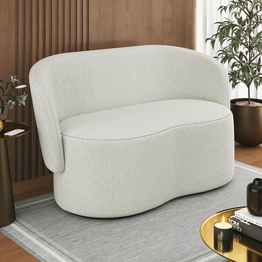 Sofá Namoradeira 2 Lugares Orgânico Bouclê Luxo – Balaqui em Oferta na Shopee
