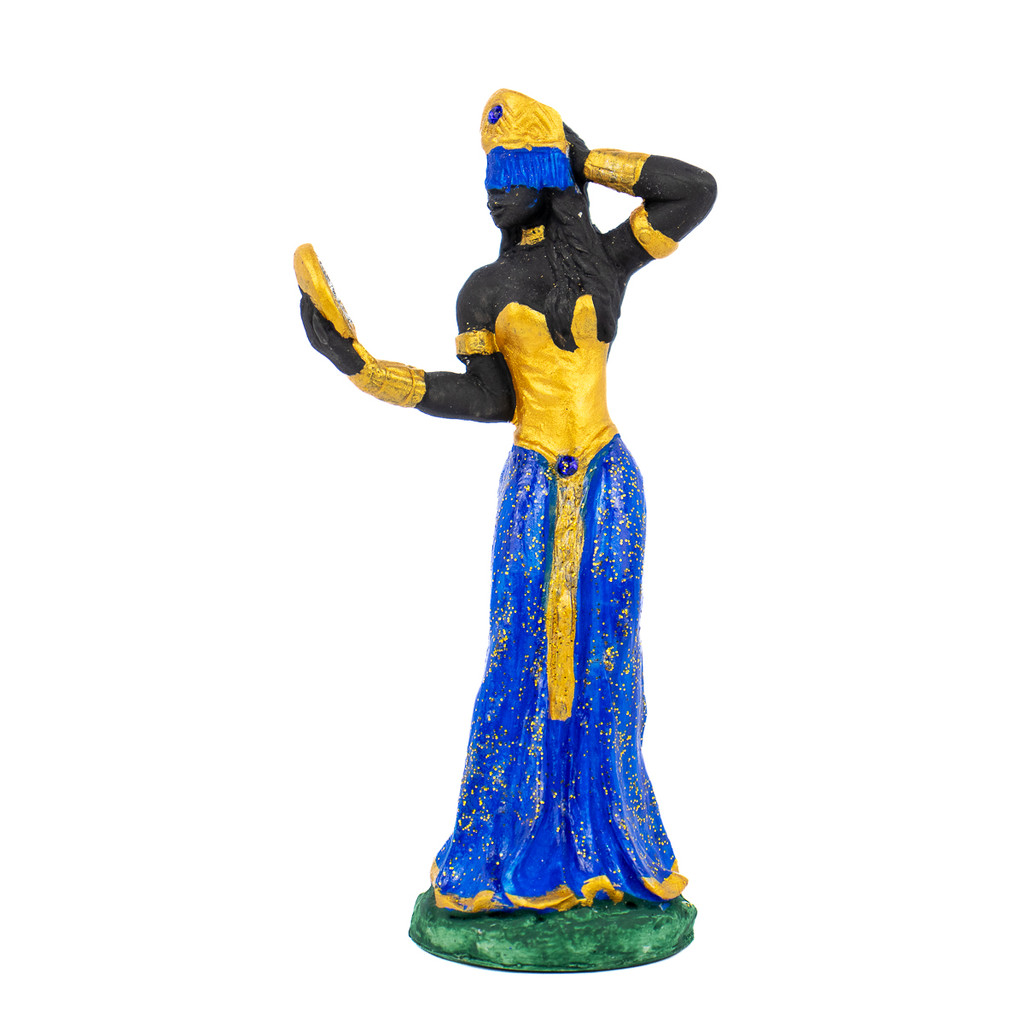 Escultura Orixá Oxum Azul 13,50 cm em Resina
