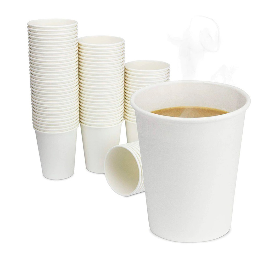 Kit 100un Copo de Papel P/ Café Biodegradável Branco - 220ml em Oferta na Shopee