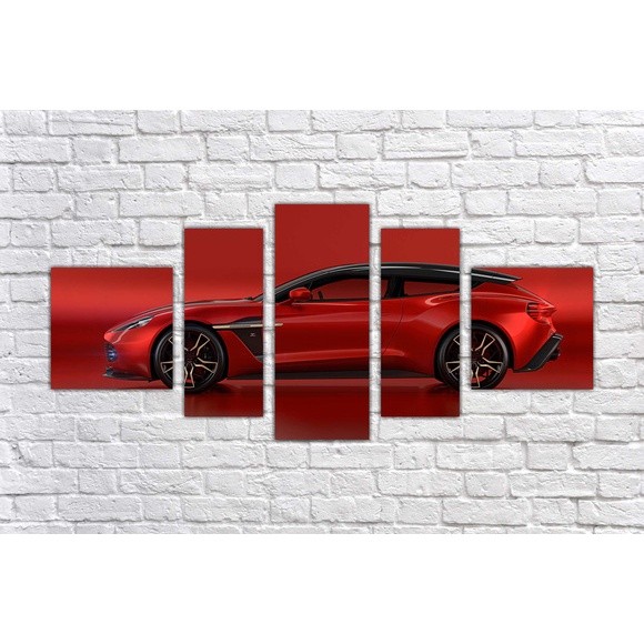 Quadro Decorativo Carro Aston Martin com 5 Peças