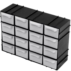 Organizador Gaveteiro Plástico 7001 Modular 16 Gavetas Multiuso Pregos Parafusos Porcas Pesca