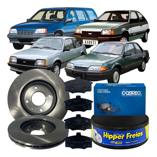 Kit Disco Freio Dianteiro Ventilado Pastilha Gm Monza 1982 Á 1996 - Spare Parts and Accessories for Vehicles