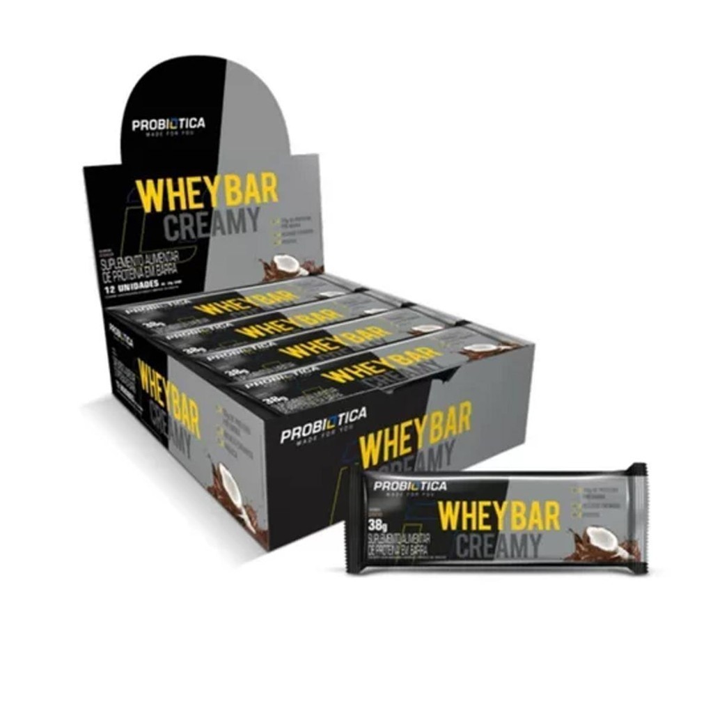 Whey Bar Creamy Sabor Coco Display 12un - Probiótica