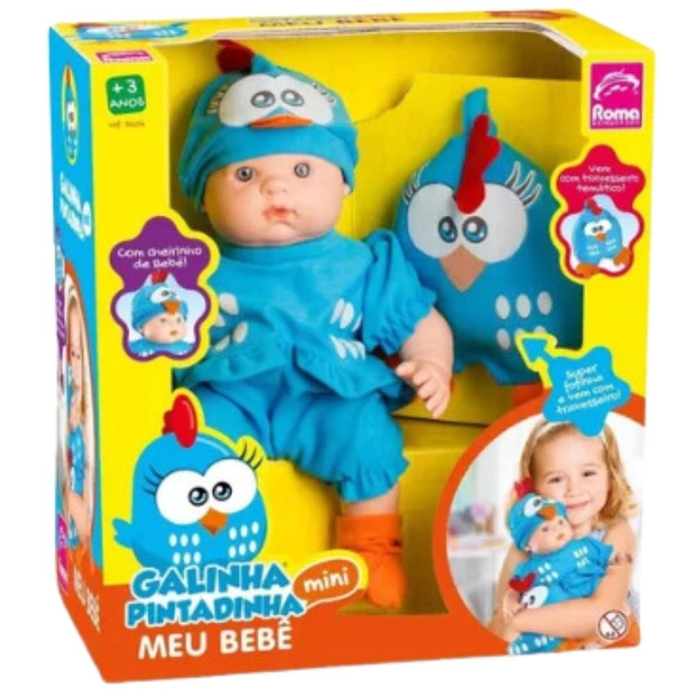 BONECA GALINHA PINTADINHA MINI- PRESENTE em Oferta na Shopee