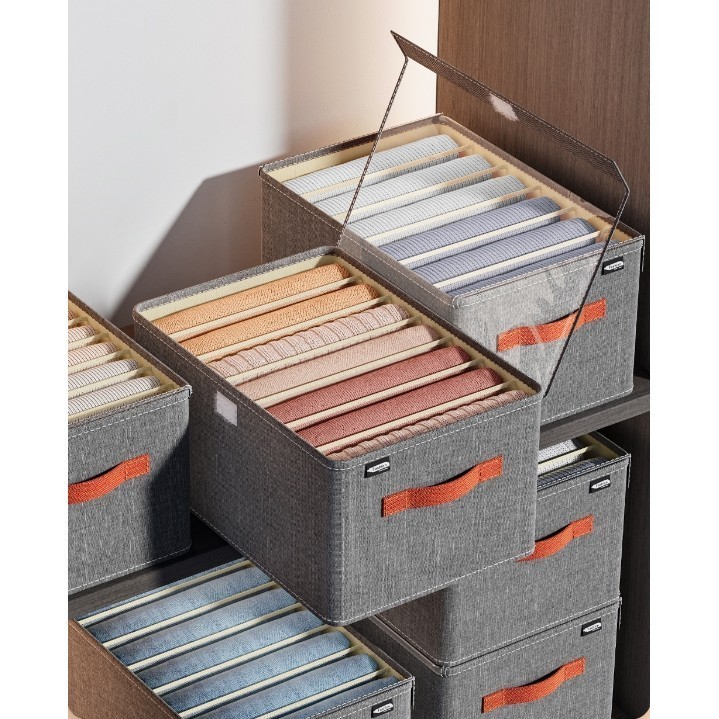 KIT3  Organizadores de Roupas Com 6 Divisórias Colmeias P/Gavetas Guarda-Roupas Closet Ideal P/Separar Calças, Camisas, Bermudas, Blusas da Marca (Enviar imediatamente)