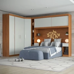 Guarda Roupa Casal Modular 1 Porta Gênova Plus Freijó/Off White